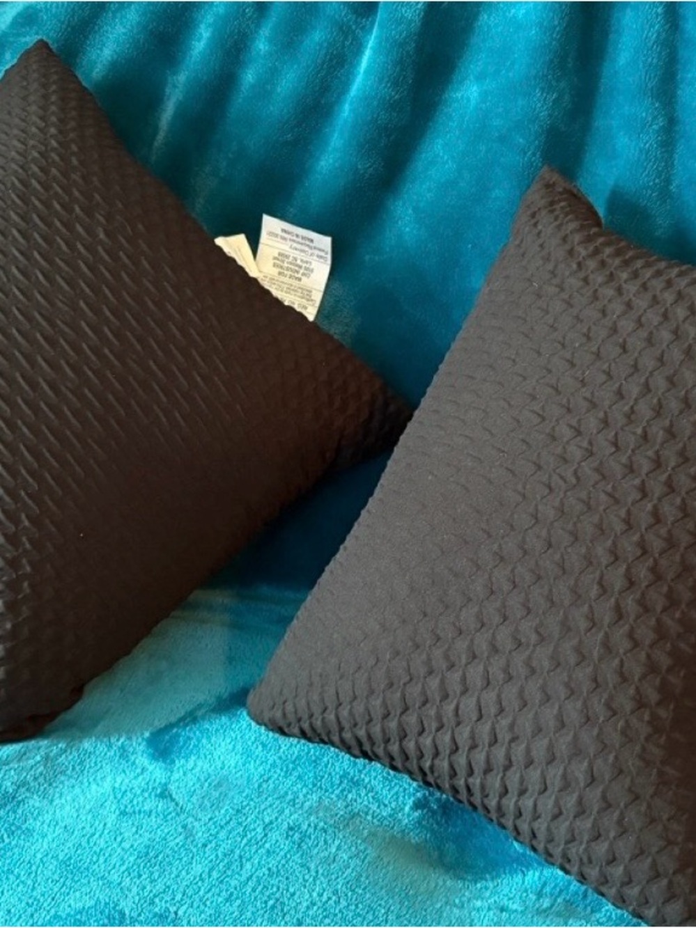 Set of 2 DKNY Textured Black Throw Pillow